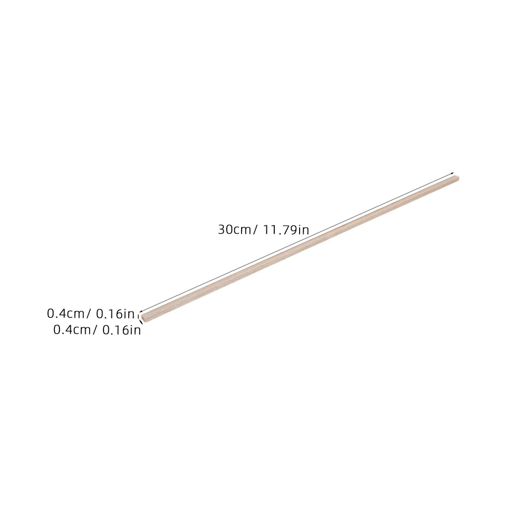 50Pcs Balsa Wood Square Wooden Dowel Rods 11.8x0.16 Inch Unfinished Craft Wood Sticks for DIY Woodworking Small Craft Projects