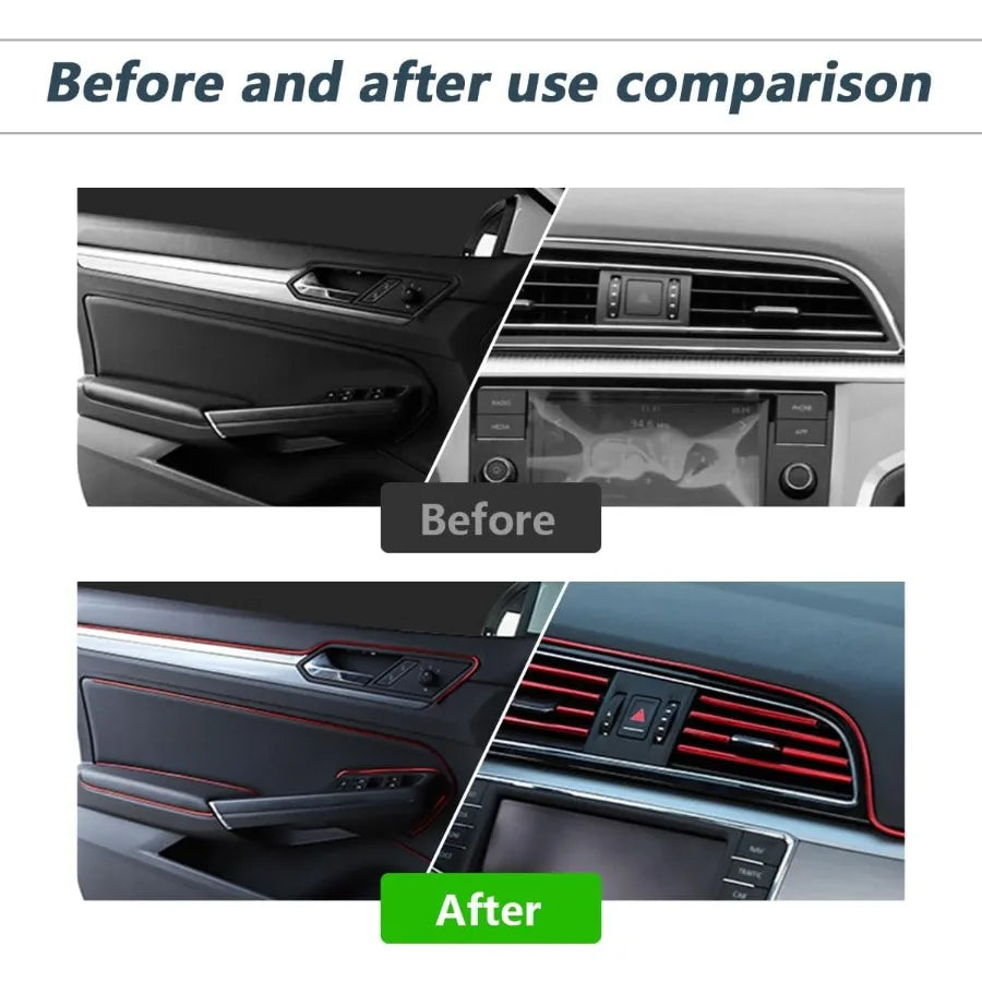 Car Interior Trim Strips 16Ft Bendable Flexible Automobile Molding Line Strip Garnish for Dashboard Door Edge Trim Insta