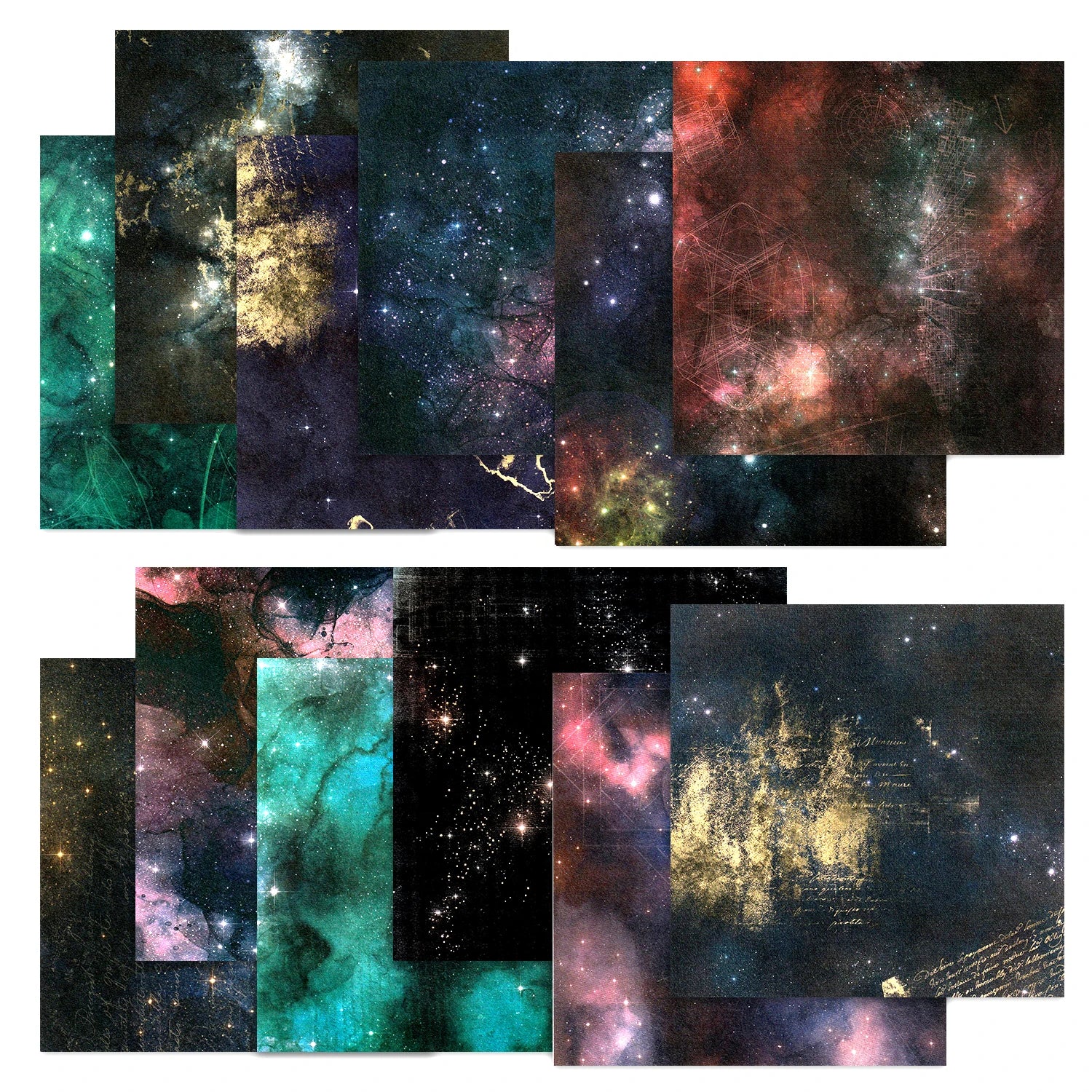 24 Sheets 30x30cm Craft Scrapbooking Paper Pad Watercolored Single-Side Printing Junk Journal Cardstock Supplies for Card