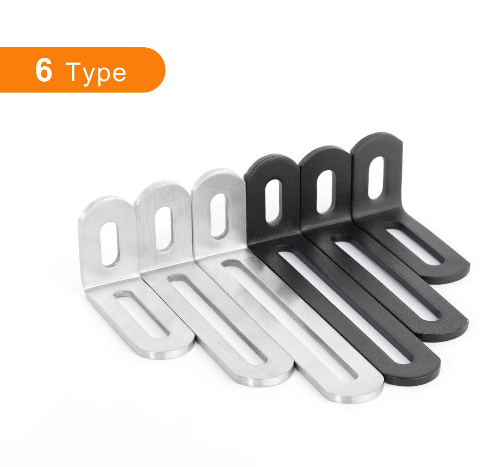 Stainless Steel Adjustable Corner Bracket Heavy Duty Metal 90 Degree L Shaped Angle Corner Braces for Wooden Shelf Furniture