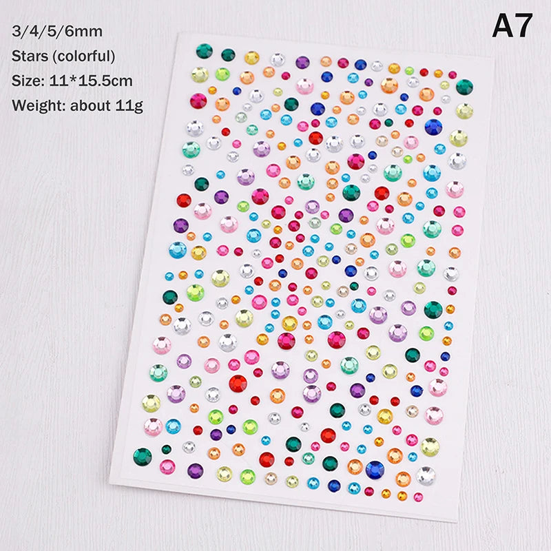 3D Rhinestone Face Stickers Sheet - Self-Adhesive Crystal Eye Gems for Party Makeup, Festival Body Jewelry & Photo  Decor