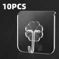 10 pieces of strong self-adhesive hooks, transparent hangers, towels, bathroom kitchen stainless steel hooks