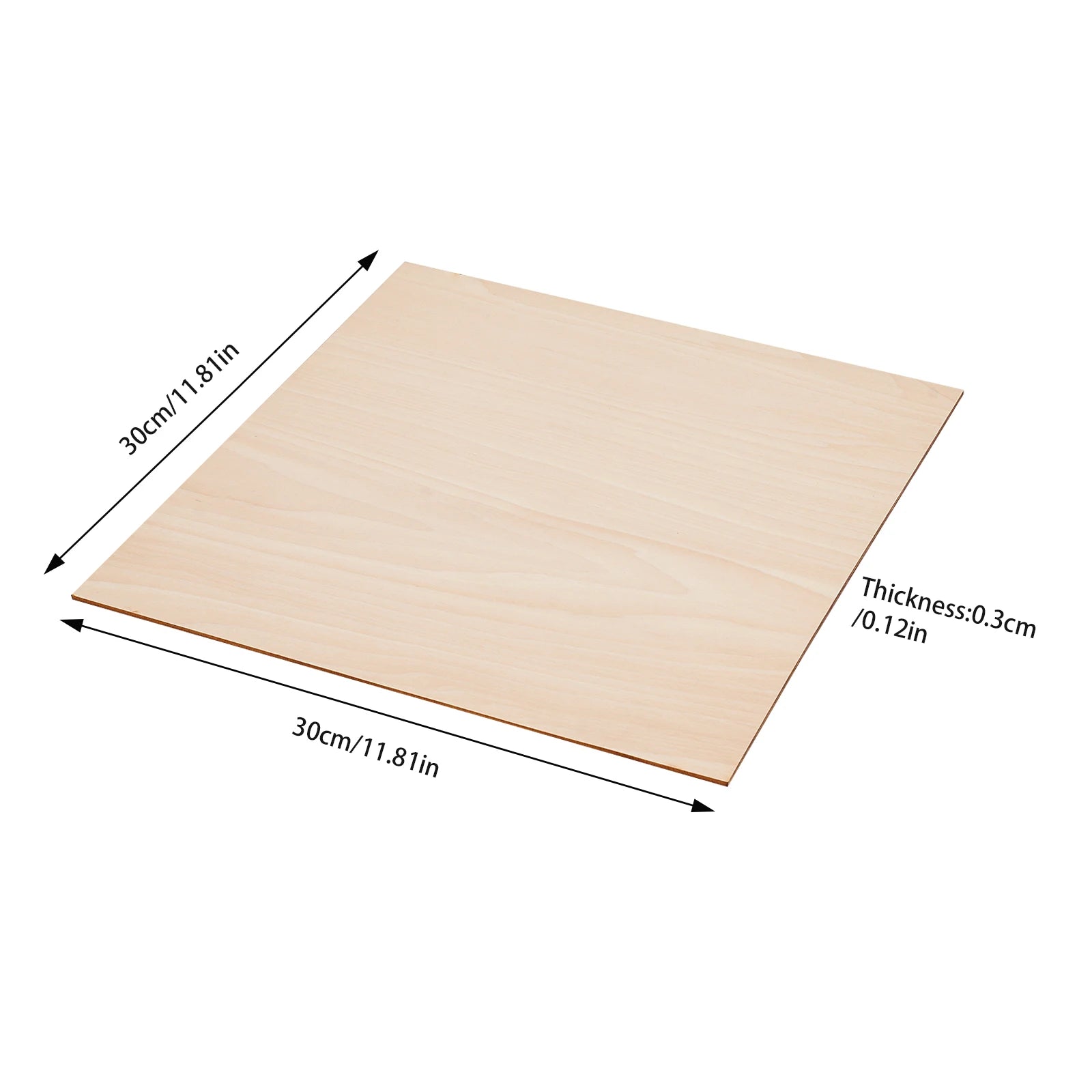 30PCS 30x30cm Basswood Sheets, 3mm Thick DIY Wood Boards, Rectangle Blank Wooden for Crafts, Laser Engraving, Home Decor