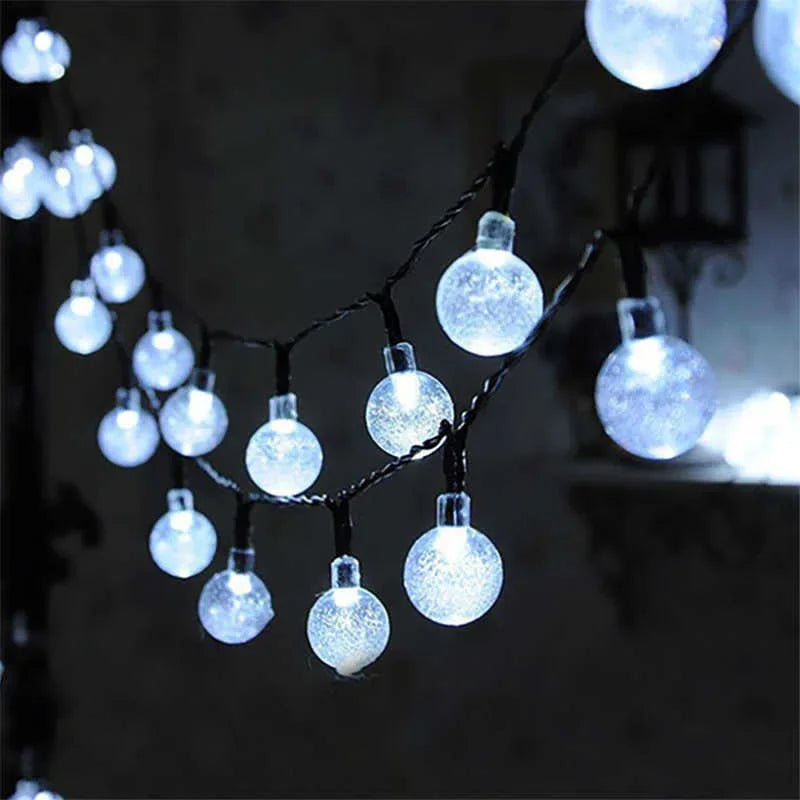 5/7/12m Solar String Light Outdoor LED Crystal Globe Light Solar Fairy Light Garden Light for Christmas Wedding Party Decoration