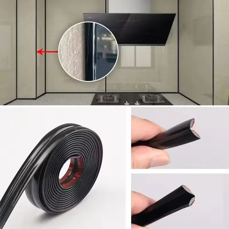 PVC Self-adhesive Decorative Tape Gold Background Wall Inner Corner Decor Strip Furniture Table Edge Anti-collision Bumper Tape