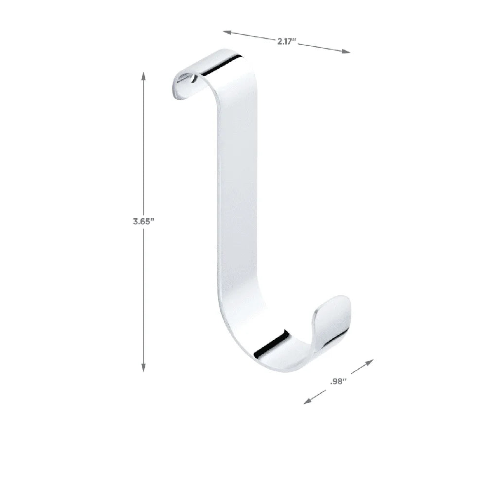 Over the Door Towel Bar Hooks Chrome Set of 2 Durable Steel Towels Hanging Storage Accessories Rust Resistant Hooks