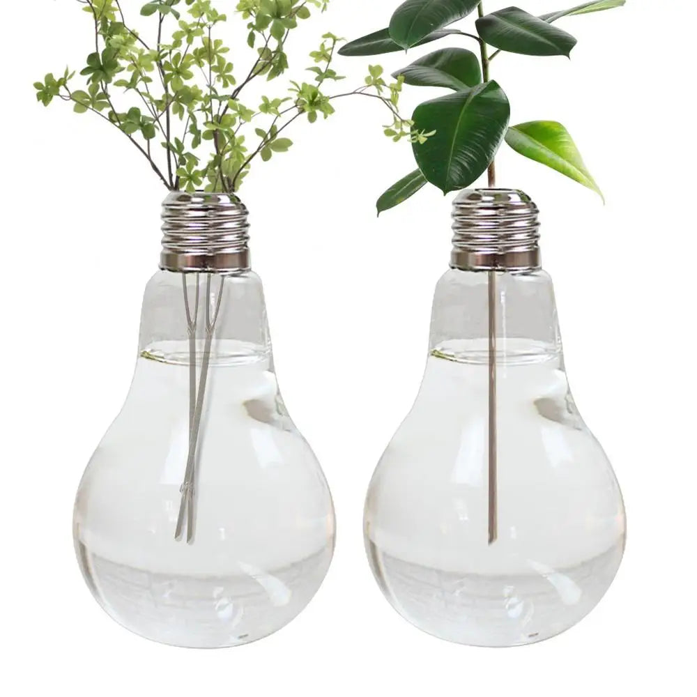 2/3pcs Light Bulb Flower Vase 14x8cm Transparent Glass Vase Fashion Hydroponic Flower Vase Home Gifts Desktop Glass Planter