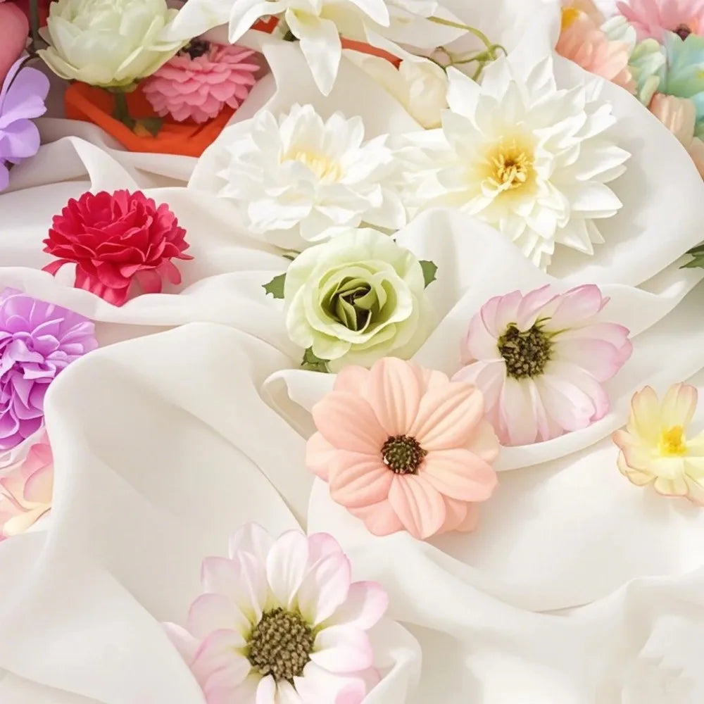 20/52Pcs Random Mix Artificial Flowers Silk Fake Flowers for Home Room Decor DIY 2026 Gifts Accessories Bride Wedding Decor