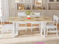 NEW 5-Piece Dining Table Set , 63" Extendable Kitchen Table , Dining Room Table with MDF Board & Metal Frame-Natural