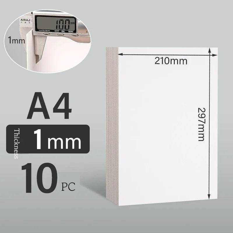 A3/A4/A5 White Thicked Kraft Paper Hard Cardboard 5/10pcs Diy Handmake Card Making Craft Paper Chipboard Backing Board 1/1.5/2mm