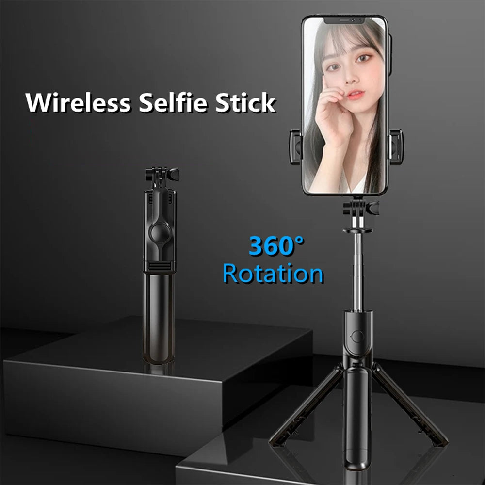 3In1 Bluetooth Wireless Selfie Tripod with Fill Light Shutter Remote Control Portable Foldable Monopod for IPhone Smart Phone