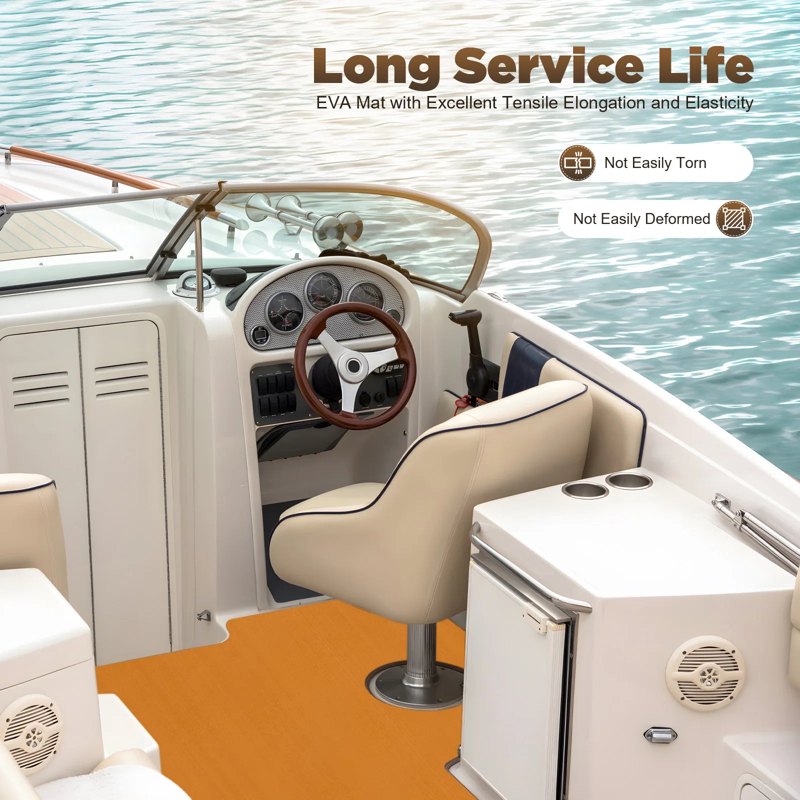 240cm×90cm EVA Foam Boat Decking Sheet Self-Adhesive DIY Marine Flooring Mat Non Slip Boat Carpet for Boats Yacht Kayak RV