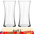 Clear Glass 8 Inch Floral Vase 2 Pack Elegant Design Sturdy Base Home Office Tabletop Decoration