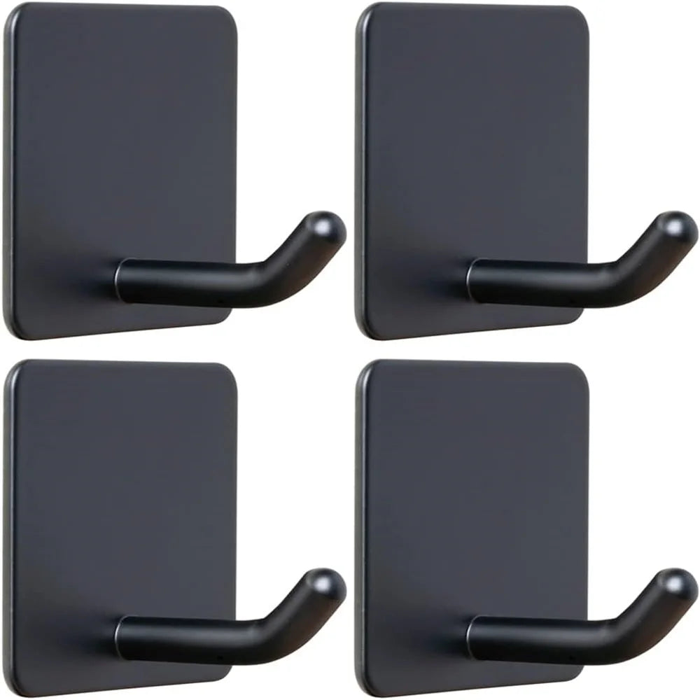 Heavy Duty Adhesive Towel Hook Stainless Steel Adhesive Hook Hanging Bathroom Kitchen Storage Holder Sticky Hooks Silver Hanger