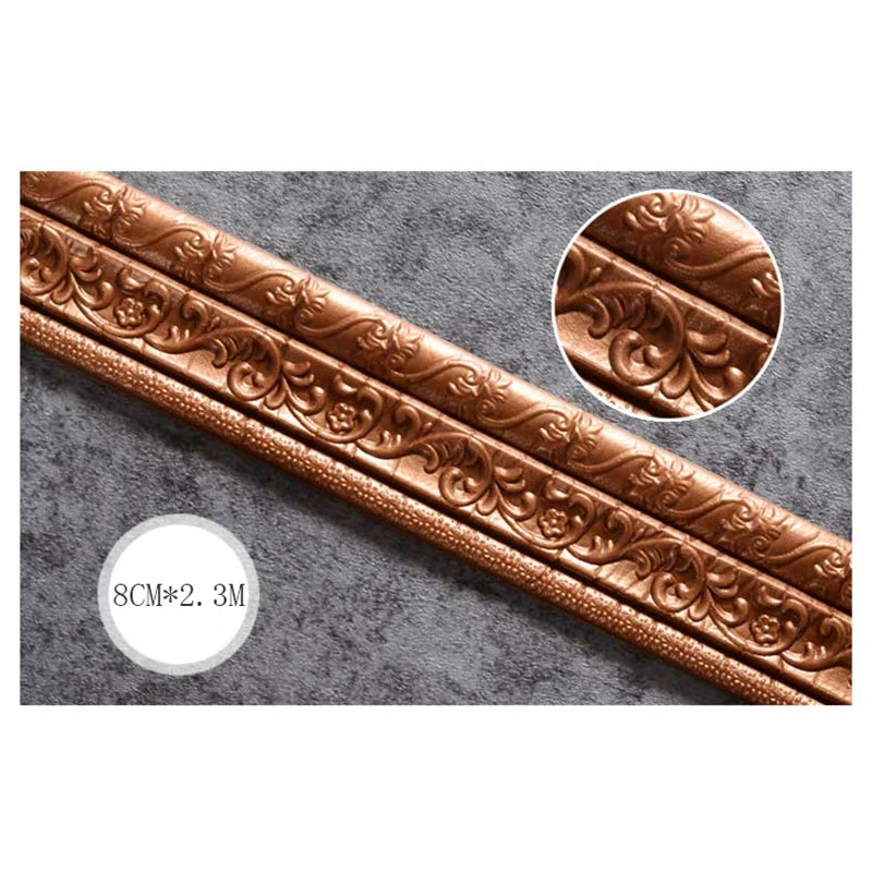 3D Self-adhesive Waist Line Wall Stickers 230cm DIY Background Wall Border Skirting Line Stickers Waterproof Strip Stickers