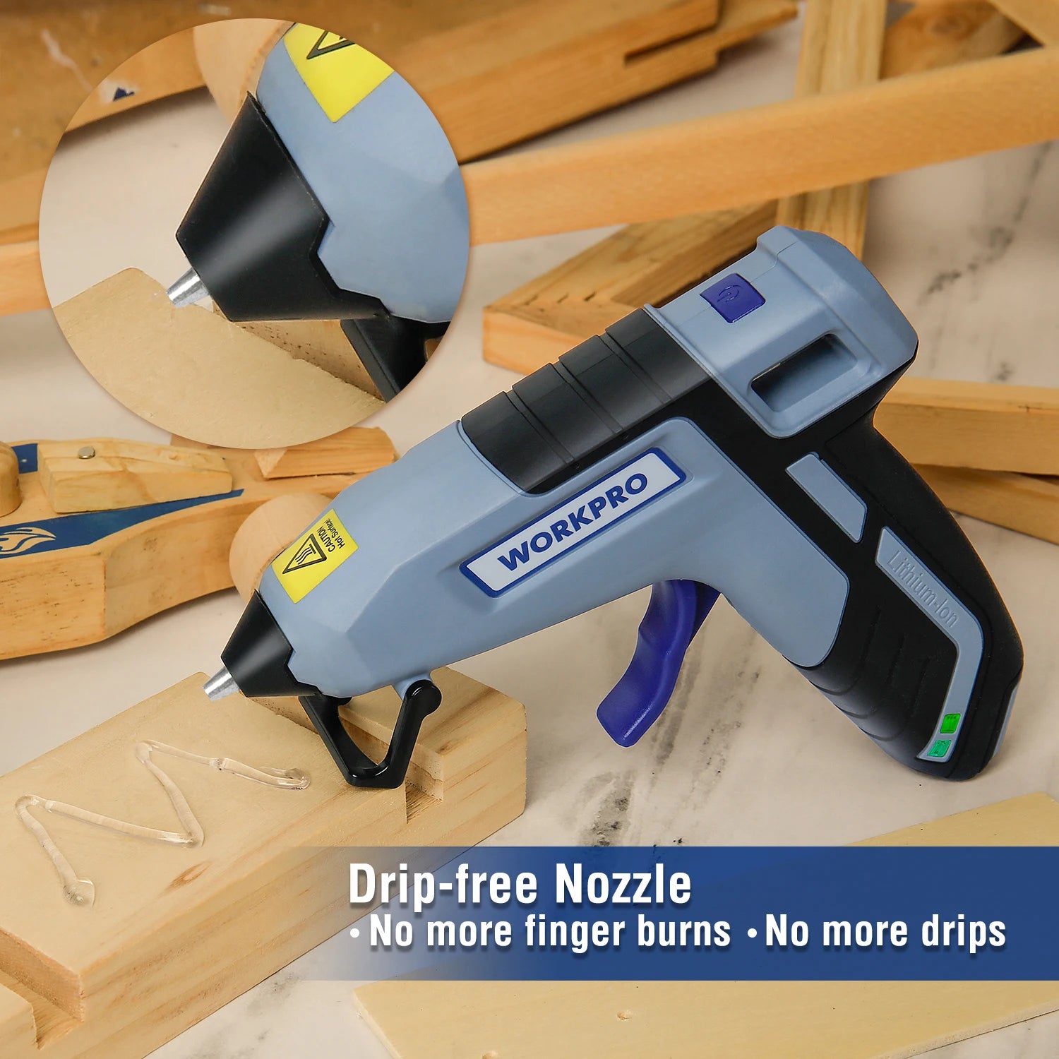WORKPRO 30W Hot Melt Glue Gun with 20pcs Glue Sticks for DIY Arts Craft Projects, Home Quick Repairs