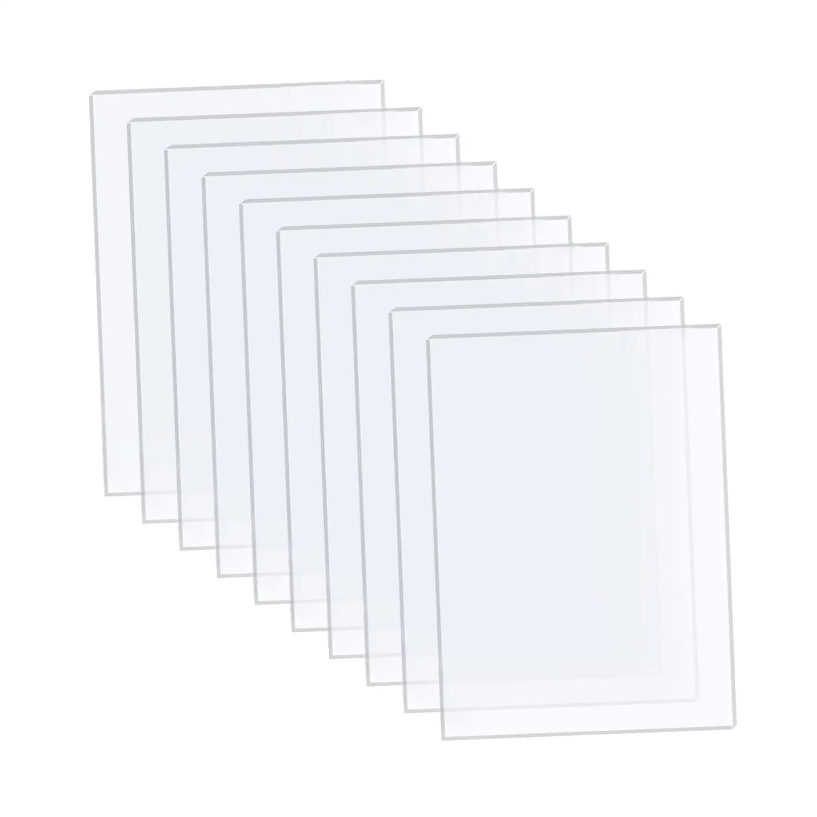 10Pcs Clear Acrylic Sheets Plexiglass Sheets Multifunctional Crafting Supplies 2mm Thick Acrylic Boards for Display Projects