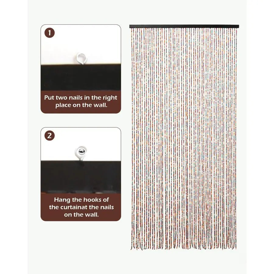 Strands Colorful Beaded Curtain Bamboo Curtain for Doorways MultiScenario Application Purely Handmade Beaded Curtains as Insect