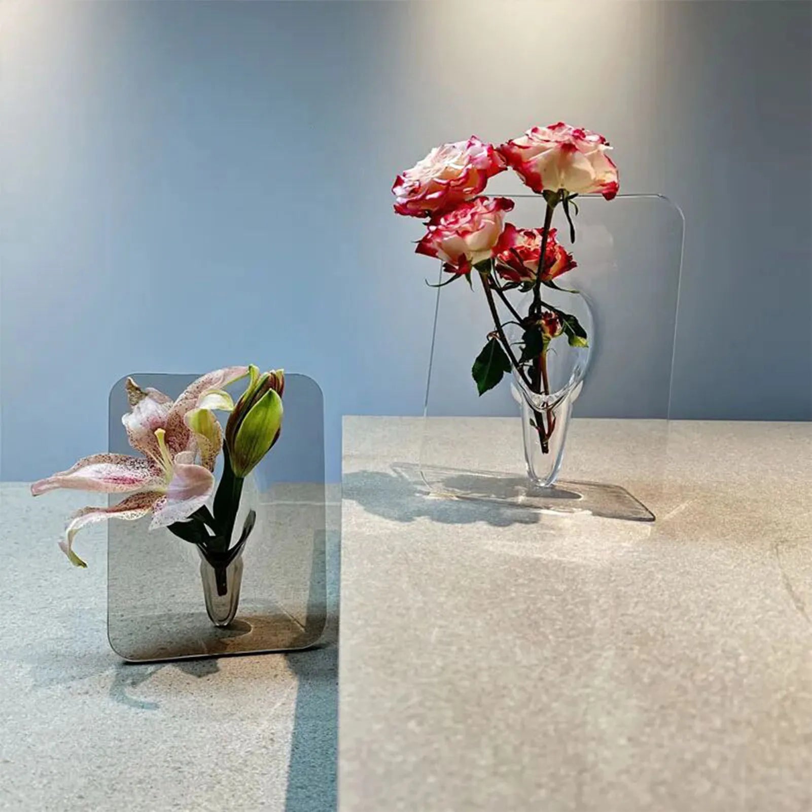Photo Frame Vase Transparent Stylish Decorative Acrylic Hydroponic Flower Vase for Office Wedding Home