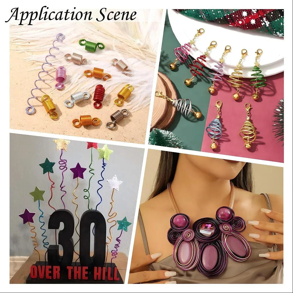 PandaHall 0.6-2.0mm Anodized Aluminum Wire 10 Sizes , Colorful Bendable Craft Wire for Jewelry Making, DIY Model Beading