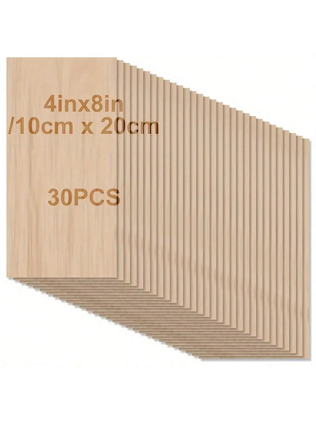 4/8/16/30 Pieces Craft Plywood - 8X4 Inch, 2mm Thick, Smooth Wood Board for Laser Cutting, DIY Projects, Architectural Models