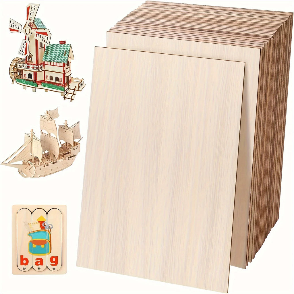 10pcs Basswood Sheets for Crafts - 5.91 x 3.94 Inch - 2mm Thickness Plywood Sheets Bass Wood Boards for Laser Cutting