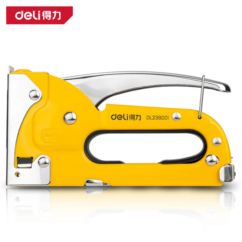 Deli 3 In 1 Stapler Nail Gun Staple Heavy Duty Furniture Tool For Wood Stainless Steel Metal Carpentry Hand Tool For Home/DIY