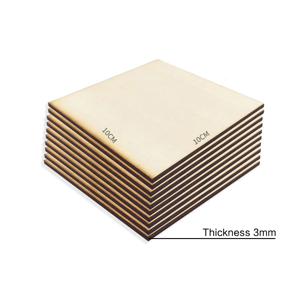 20Pcs 10cm wood planks,round square wood chips DIY Wood Craft Material For Painting,Pyrography.Architectural Model Home Decor