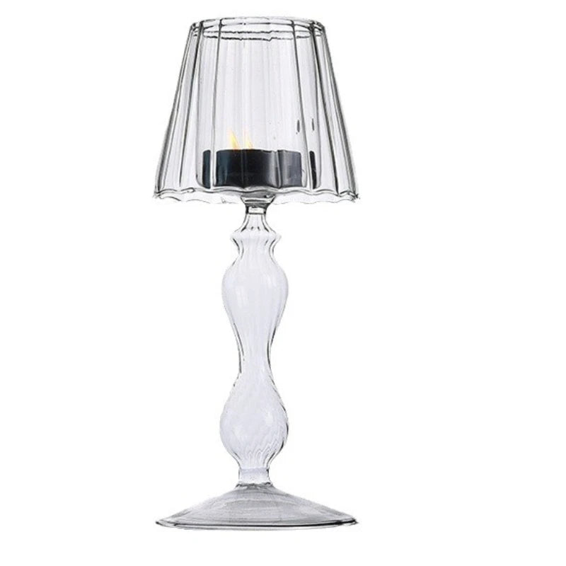 Clear Candle Holder Glass  Candle Holder for Home Decor Table Centerpiece Wedding Party Christmas Valentine Day