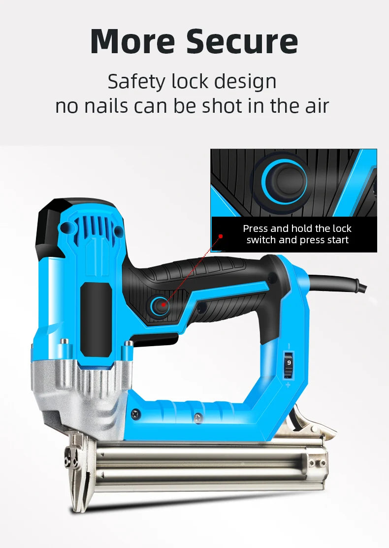 2300W Electric Nailer F30/F25/F20/F15 Electric Straight Staple Nail Gun 220V Woodworking Tool Furniture Tacker Stapler