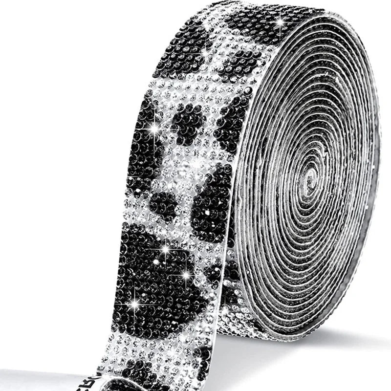 4/8 Row 1Yard Self Adhesive Crystal Rhinestone Sticker Diamond Color Ribbon Strip For DIY Phone Clothes Arts Crafts Decor