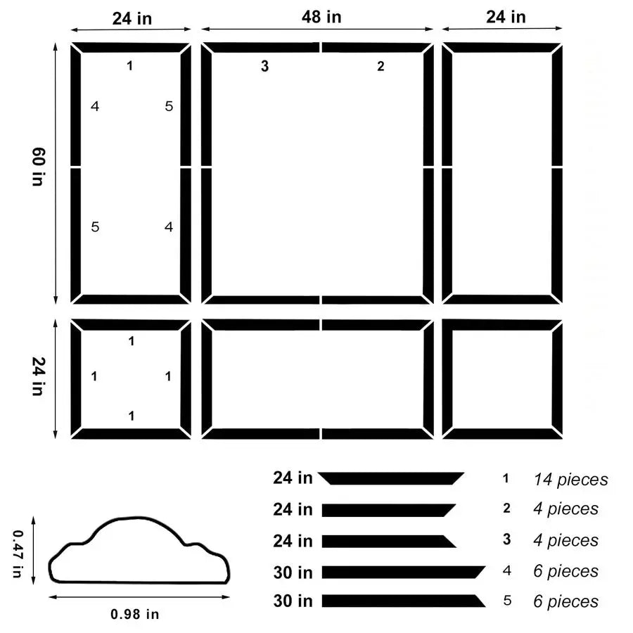 Set Peel and Stick Wall Molding Kit,Premade Self Adhesive Wainscoting Panels,Ready to Assemble Accent Molding Trim for Interior