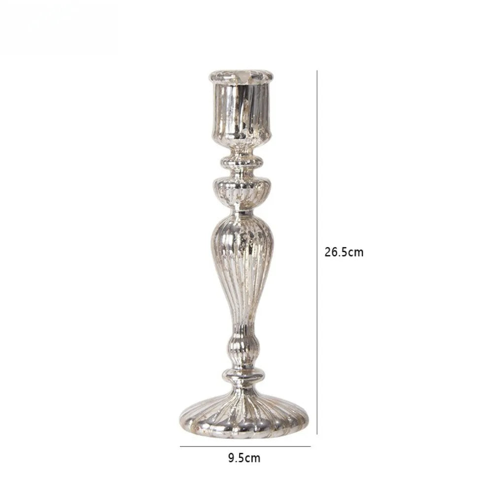 Vintage Glass Candle Holder Romantic Candlelight Dinner Decoration Wedding Table Centerpieces Accessories Home Decoration