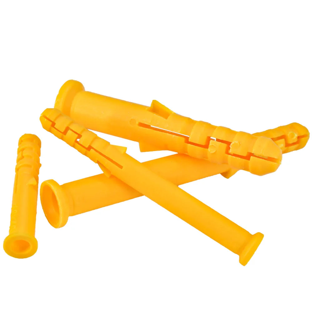 25pieces Plastic Expansion Tube Ribbed Plastic Anchors M6 M8 M10 Expansion Pipe Wall Plug Frame Fixed Tube For Selftapping Screw