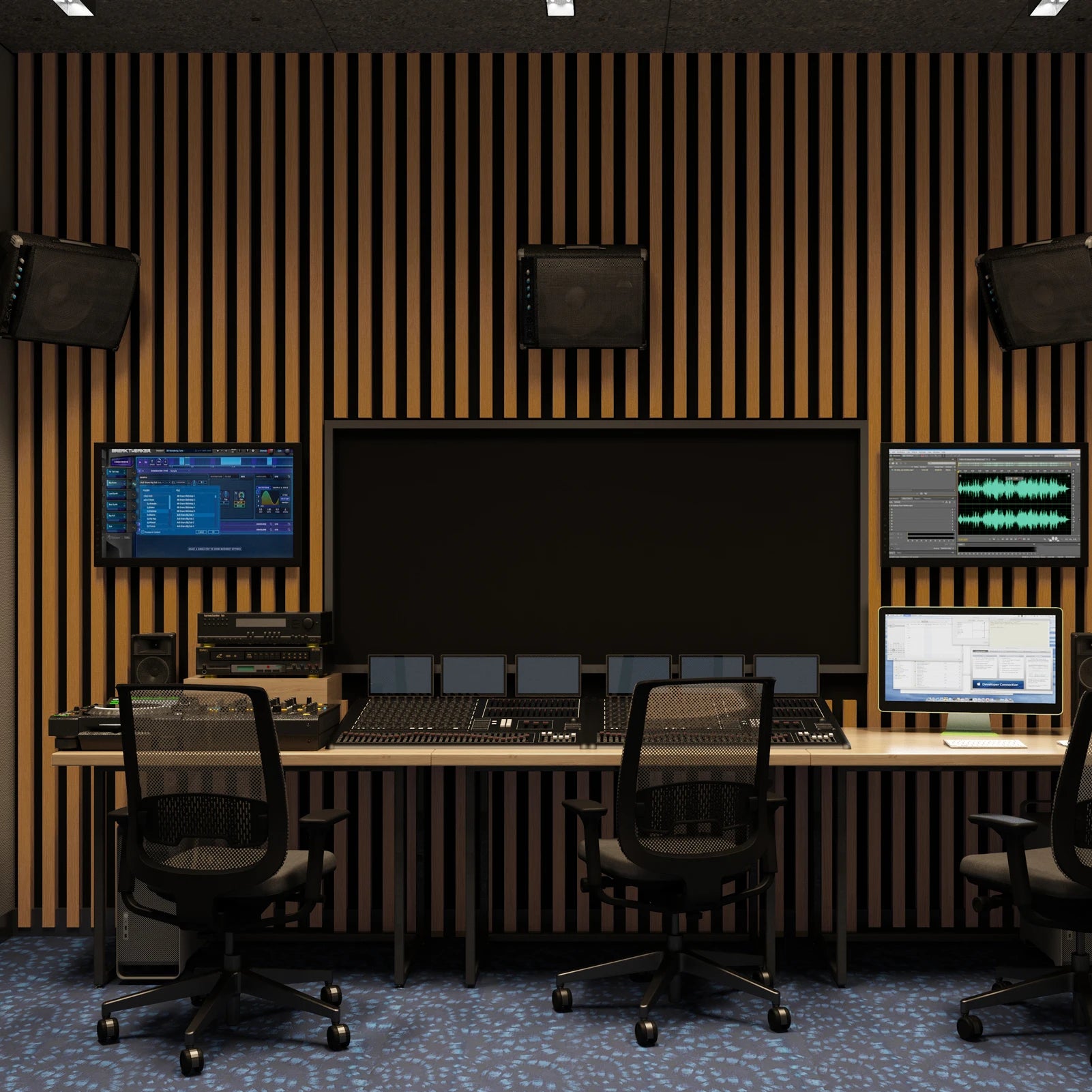 Art3d  4-Panels, Textured Wood-Look 3D Wall & Ceiling Tiles Noise Insulating MDF Grille Design,Acoustic Panels, 24" x 12"