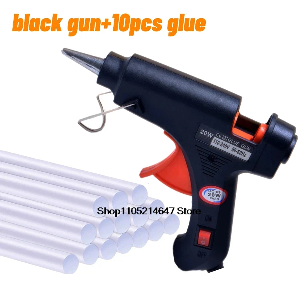 Hot Melt Glue Gun DIY Mini Household Industrial Guns Heat Temperature Thermo EU Electric Repair Tool Use 7mm Glue Sticks 20W
