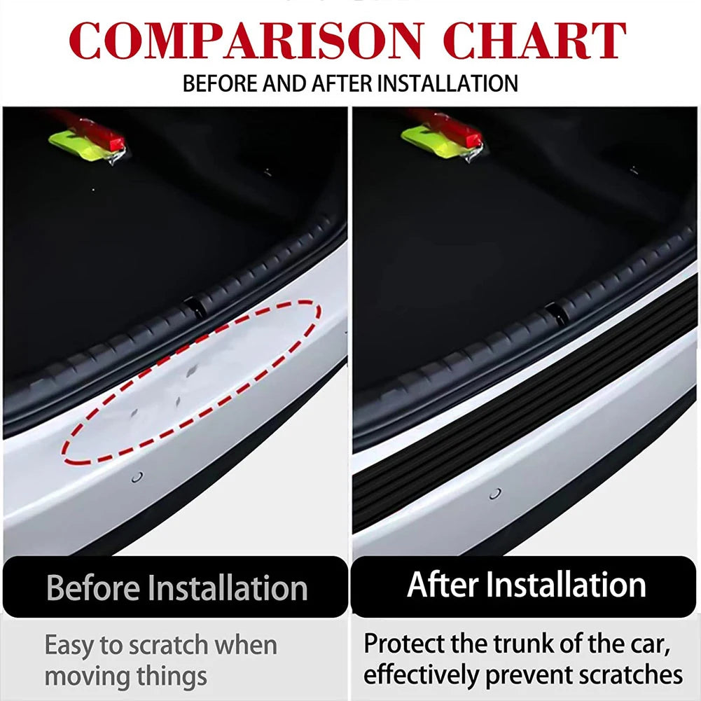 Universal Car Trunk Door Guard Strips Sill Plate Protector Rear Bumper Guard Rubber Mouldings Pad Trim Cover Strip Car Styling