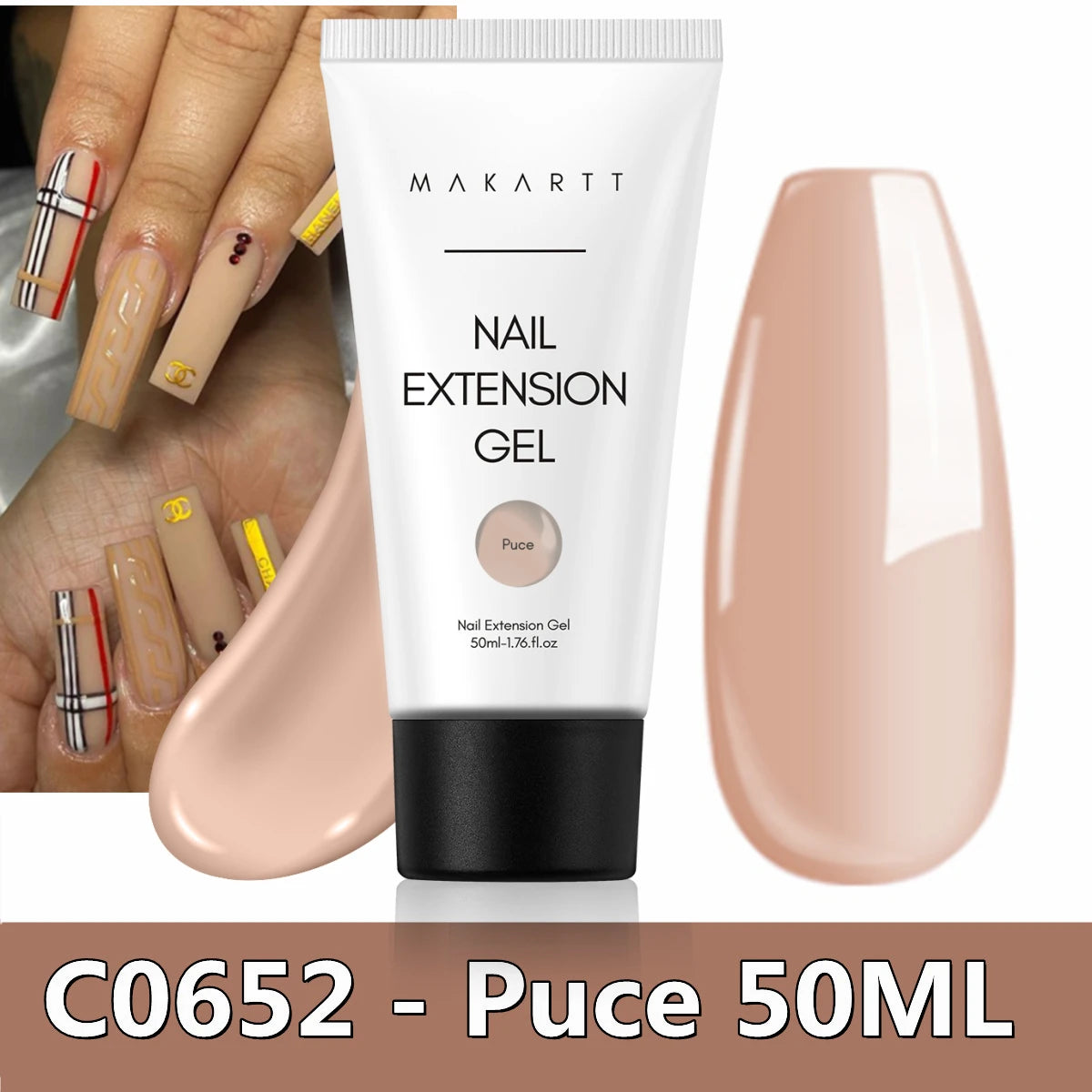 Makartt Poly Nail Extension Gel for Nails ,Clear Pink Builder & Sculting Soak Off Hard Gel for Strong Natural Look for Beginer