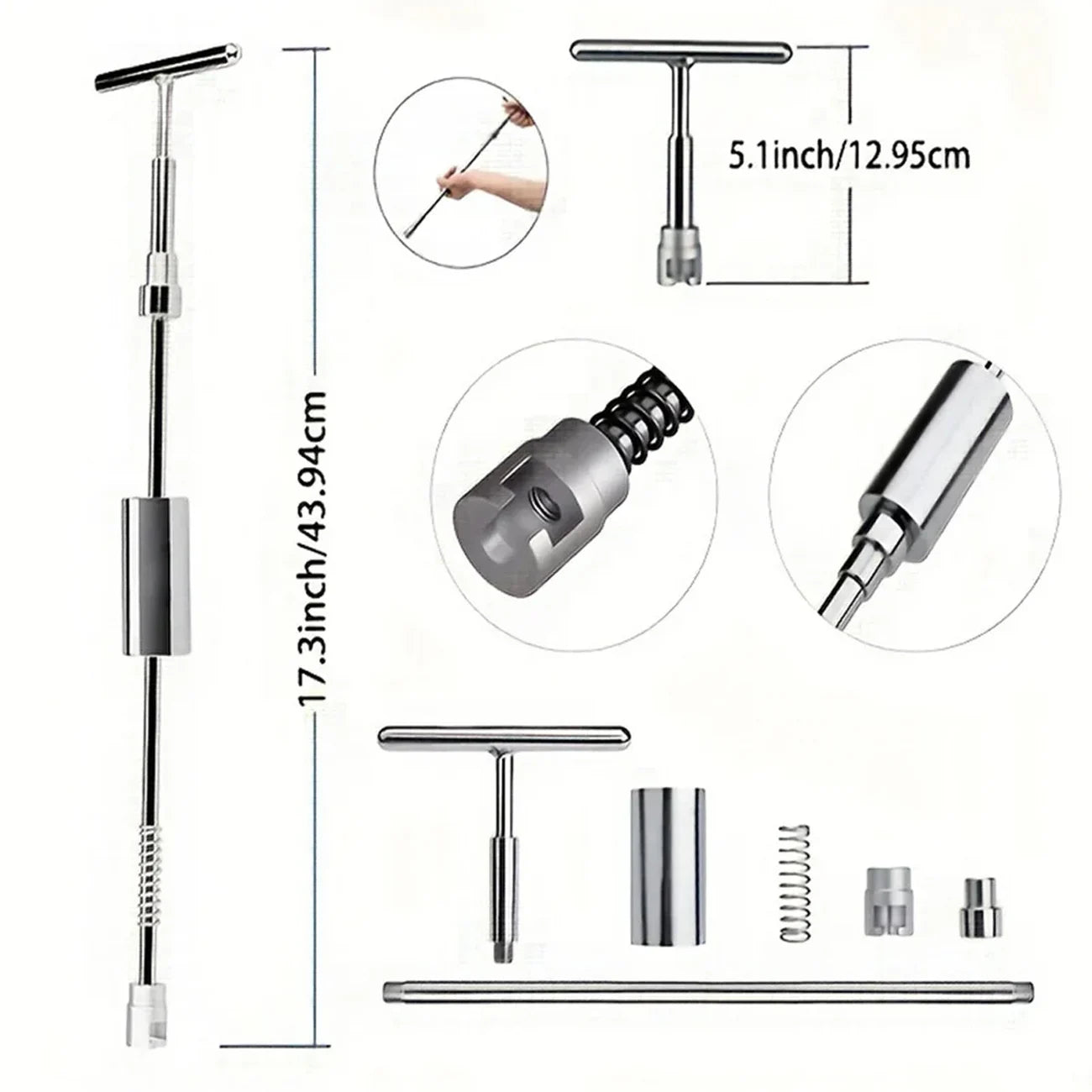 Car Dent Repair Tool Glue Gun Paintless Sheet Metal 2 in 1 T-bar Dent Repair Kit Auto Dent Remover Suction Auto Dent Puller Tool