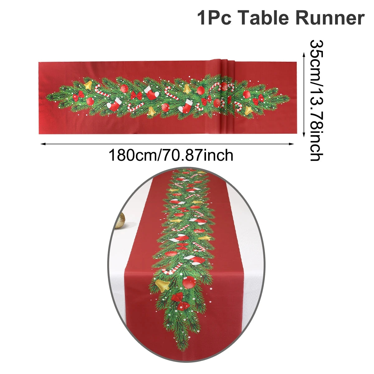 Christmas Poinsettia Table Runner Merry Christmas Decoration for Home 2025 Xmas Navidad Notal Noel Tablecloth New Year 2026 Gift