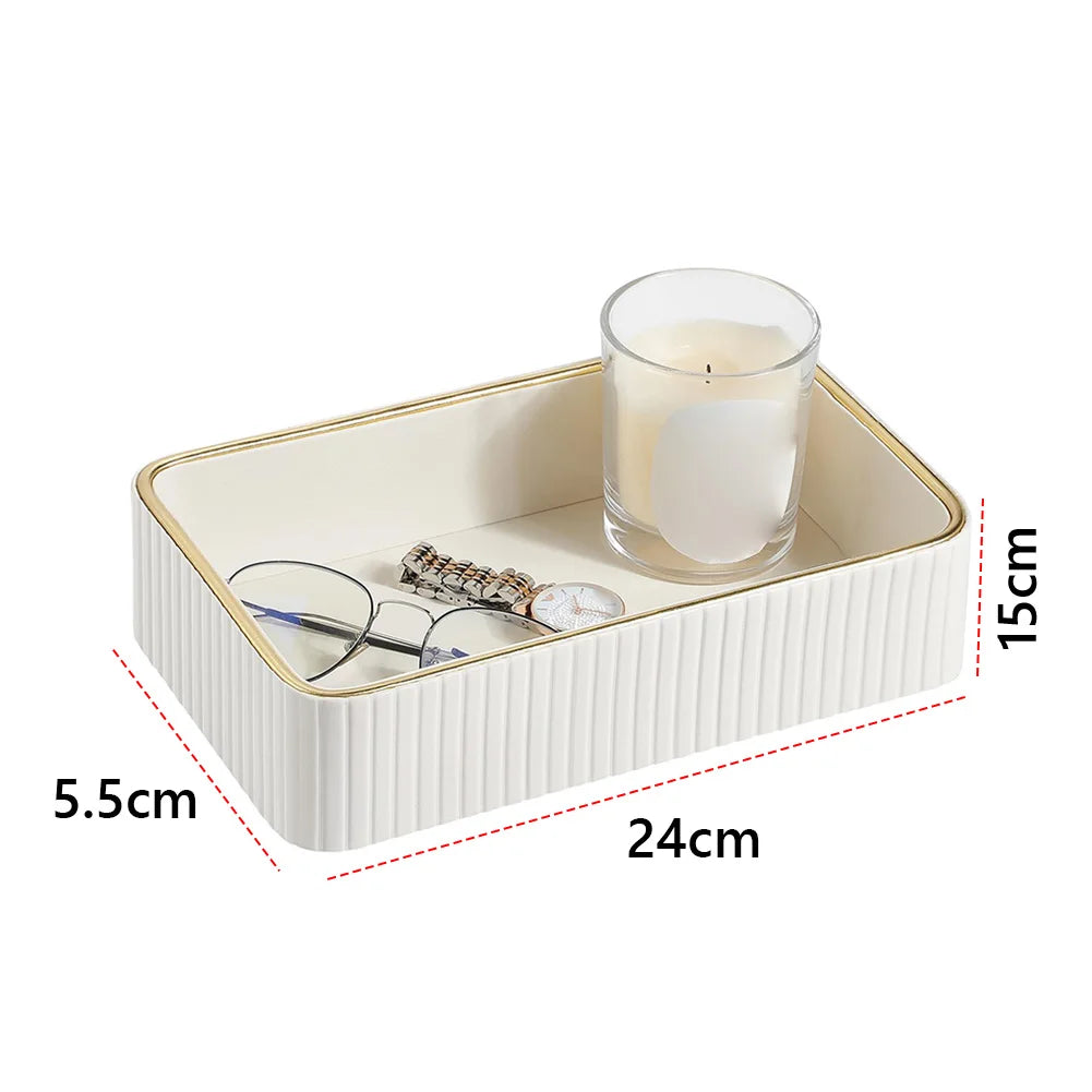 Desktop Organizer Tray Rectangular Jewellery Ring Holder Plate Multi-Function Jewellery Key Tray for Jewellery Key Watch Perfume