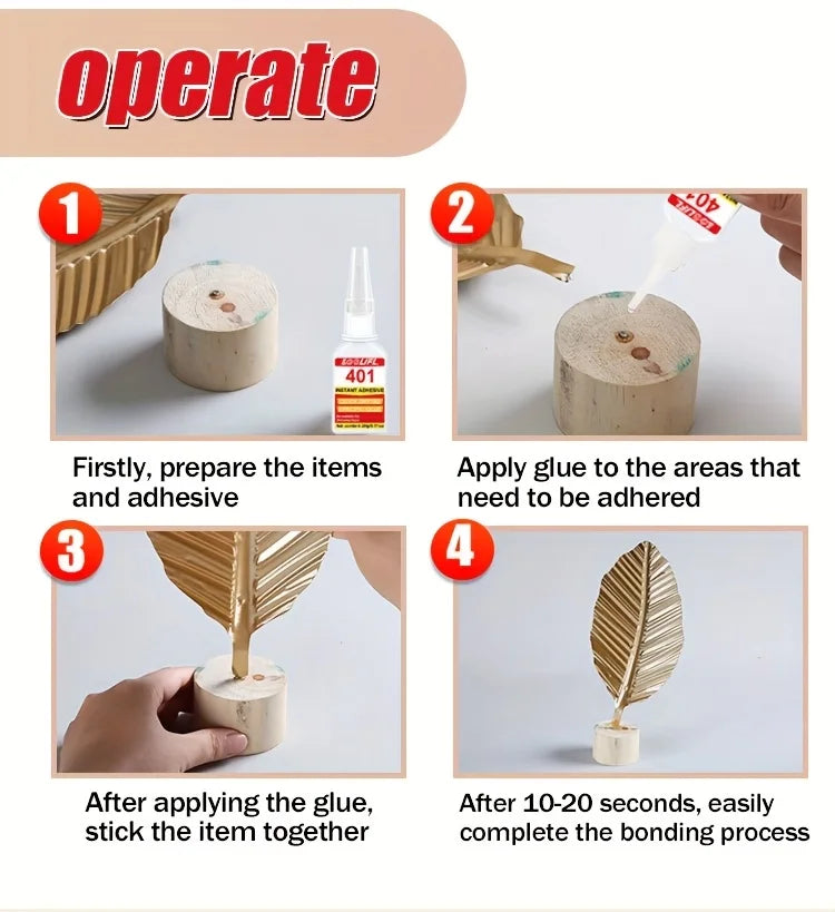 3PCS 401 super glue,wood repair glue,suitable for wood,metal,plastic,fixing cabinets,doors,floors, guitars,hanging decorations