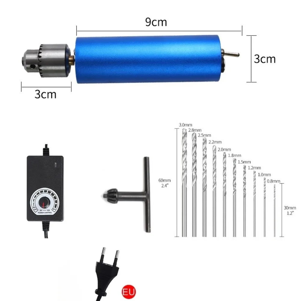 Handheld Mini Electric Grinder 13000RPM 0.3-4mm Chuck Electric Hand Drill Stepless Speed-adjustable Multifunctional