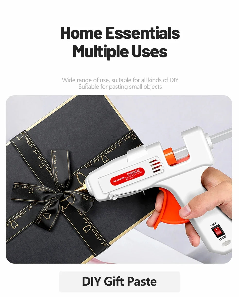100W Electric Hot Melt Glue Gun DIY Mini for Household Industrial Use 11mm Glue Stick US Plug Repair Tool