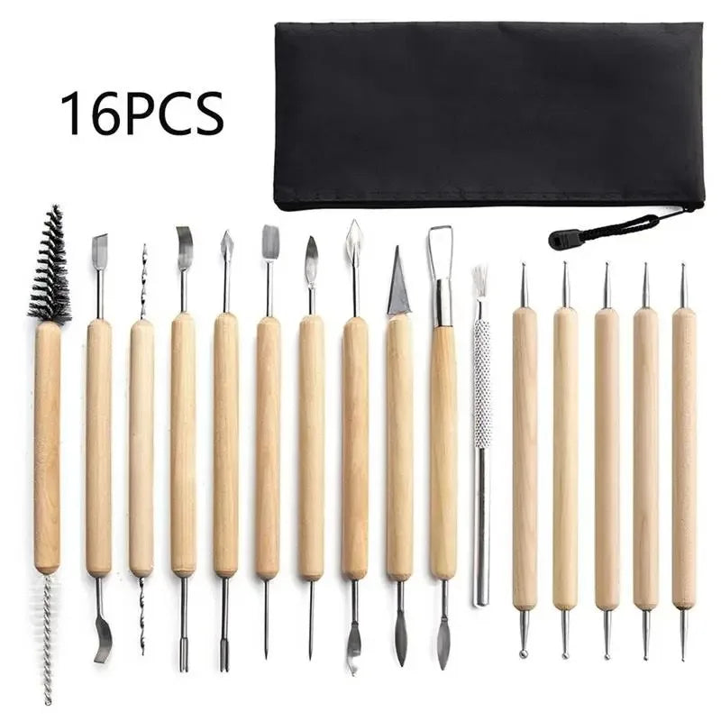 Professional Pottery Clay Sculpting Tools Set 61Pcs Modeling Stick Ceramic Tools Smoothing Wax Carving Ceramic Polymer Art Tools