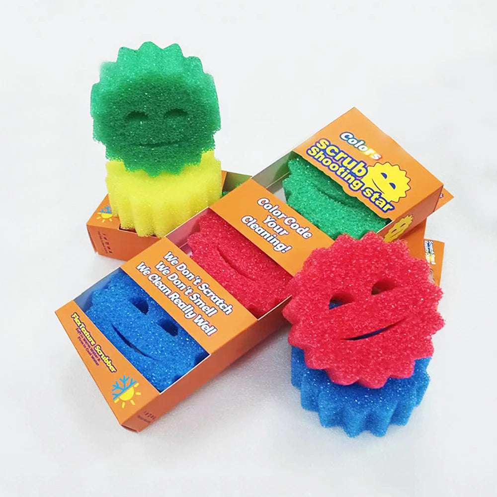 Hot Selling Soap Dishwashing Brush Set Softens When Wet Cute Sponge 3pcs Household Kitchen Dishwashing Brush Cleaning Tools
