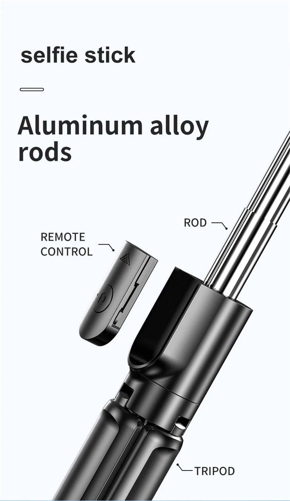 3In1 Bluetooth Wireless Selfie Tripod with Fill Light Shutter Remote Control Portable Foldable Monopod for IPhone Smart Phone