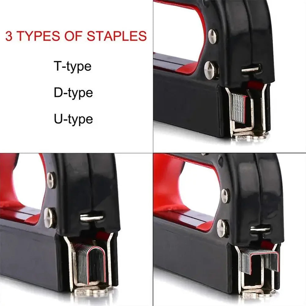 Durable 3-in-1 Multifunctional Tools, Manual, Heavy Duty and 600Pcs Staples Nail Gun for Upholstery, Fixing Material, Carpentry