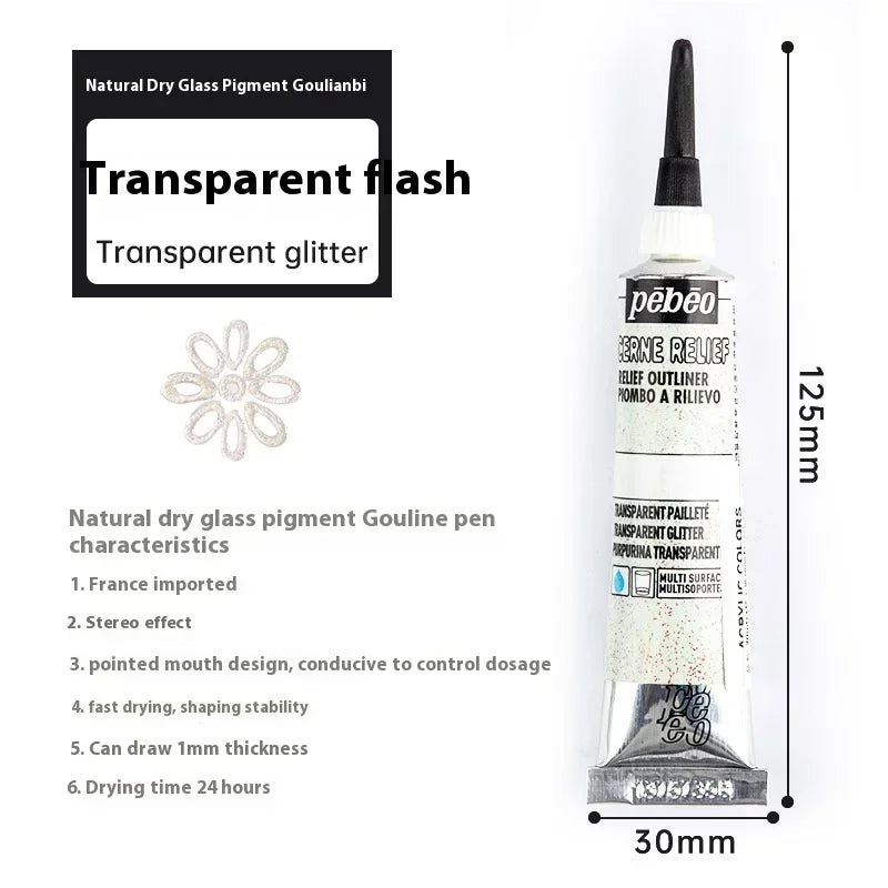 20ml Glass Acrylic Paint Tube Waterproof for Wood/Canvas/Fabric Doll Painting Rich Diy Colorant Glass Pigments Artist Supplies