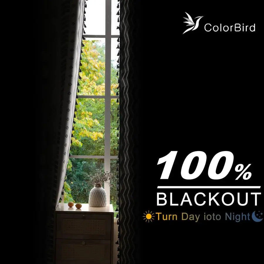 100 Boho Blackout Curtains 2 Panels 63 Inch Black White Western Southwest Aztec Thermal Black Out Patterned Curtain Drapes for L